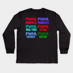 All Members of PWHL Kids Long Sleeve T-Shirt